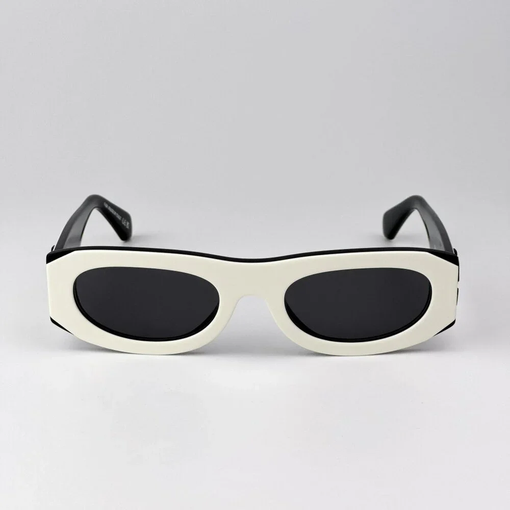 Off-White ORLANDO Men Sunglasses White/Black Oval Frame Model OERI13O 0107
